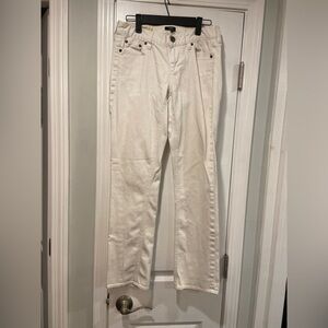 J. Crew Size 5 White Cotton Stretch Matchstick Straight Leg Denim Jeans